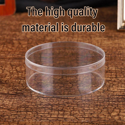 10pcs Clear Round Gift Boxes Plastic Candy Storage Containers for Party Favors - 15x6.5cm