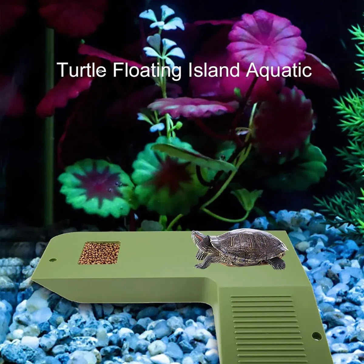 Turtle Climbing Platform Inclined Basking Ramp for Breeding Box Aquarium Habitat - Green