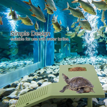 Turtle Climbing Platform Inclined Basking Ramp for Breeding Box Aquarium Habitat - Green
