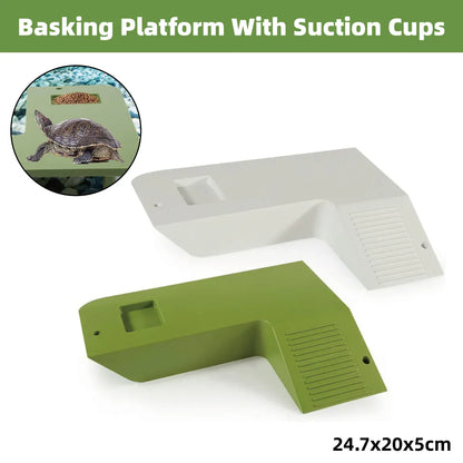 Turtle Climbing Platform Inclined Basking Ramp for Breeding Box Aquarium Habitat - Green