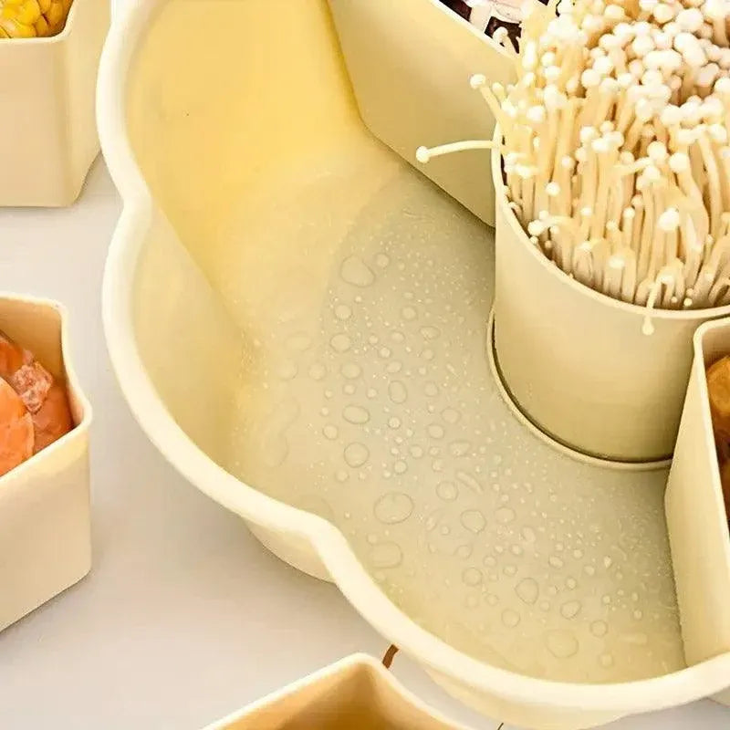 Multifunctional Hot Pot Platter 9 Grid Serving Dish Vegetable Snack Plate Tray
