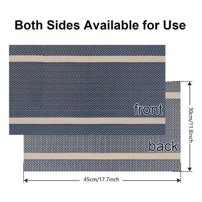 4X Anti-Slip Woven Placemat Waterproof Oil-proof Placemat Heat Resistant PVC Mat - Beige
