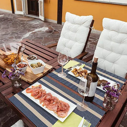 4X Anti-Slip Woven Placemat Waterproof Oil-proof Placemat Heat Resistant PVC Mat - Beige