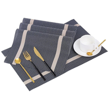 4X Anti-Slip Woven Placemat Waterproof Oil-proof Placemat Heat Resistant PVC Mat - Beige