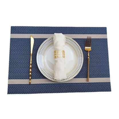 4X Anti-Slip Woven Placemat Waterproof Oil-proof Placemat Heat Resistant PVC Mat - Beige