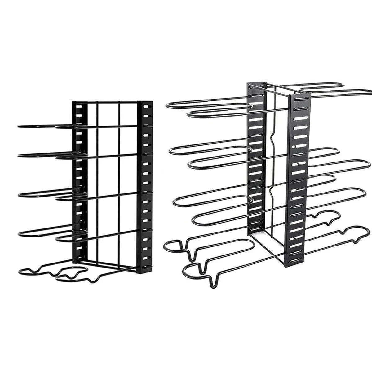 Multi-Layer Vertical Pot Lid Storage Rack Folding Kitchen Countertop Organizer - 5th-Floor