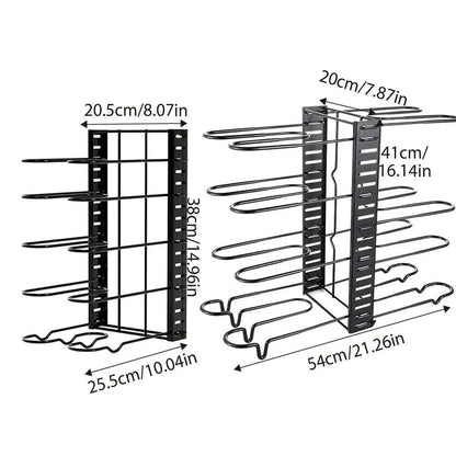 Multi-Layer Vertical Pot Lid Storage Rack Folding Kitchen Countertop Organizer - 5th-Floor