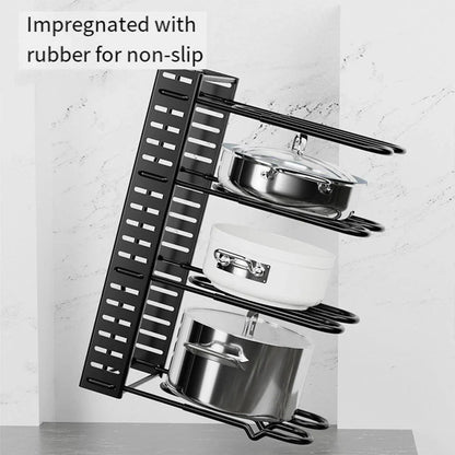 Multi-Layer Vertical Pot Lid Storage Rack Folding Kitchen Countertop Organizer - 5th-Floor