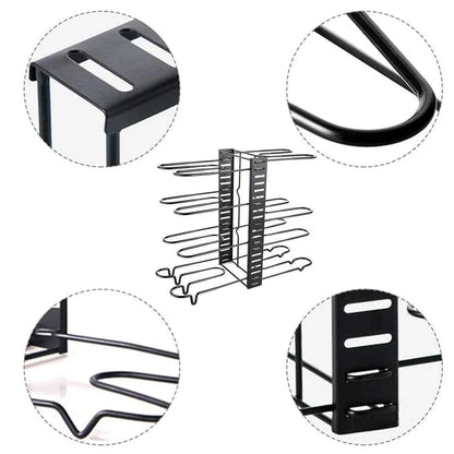 Multi-Layer Vertical Pot Lid Storage Rack Folding Kitchen Countertop Organizer - 5th-Floor