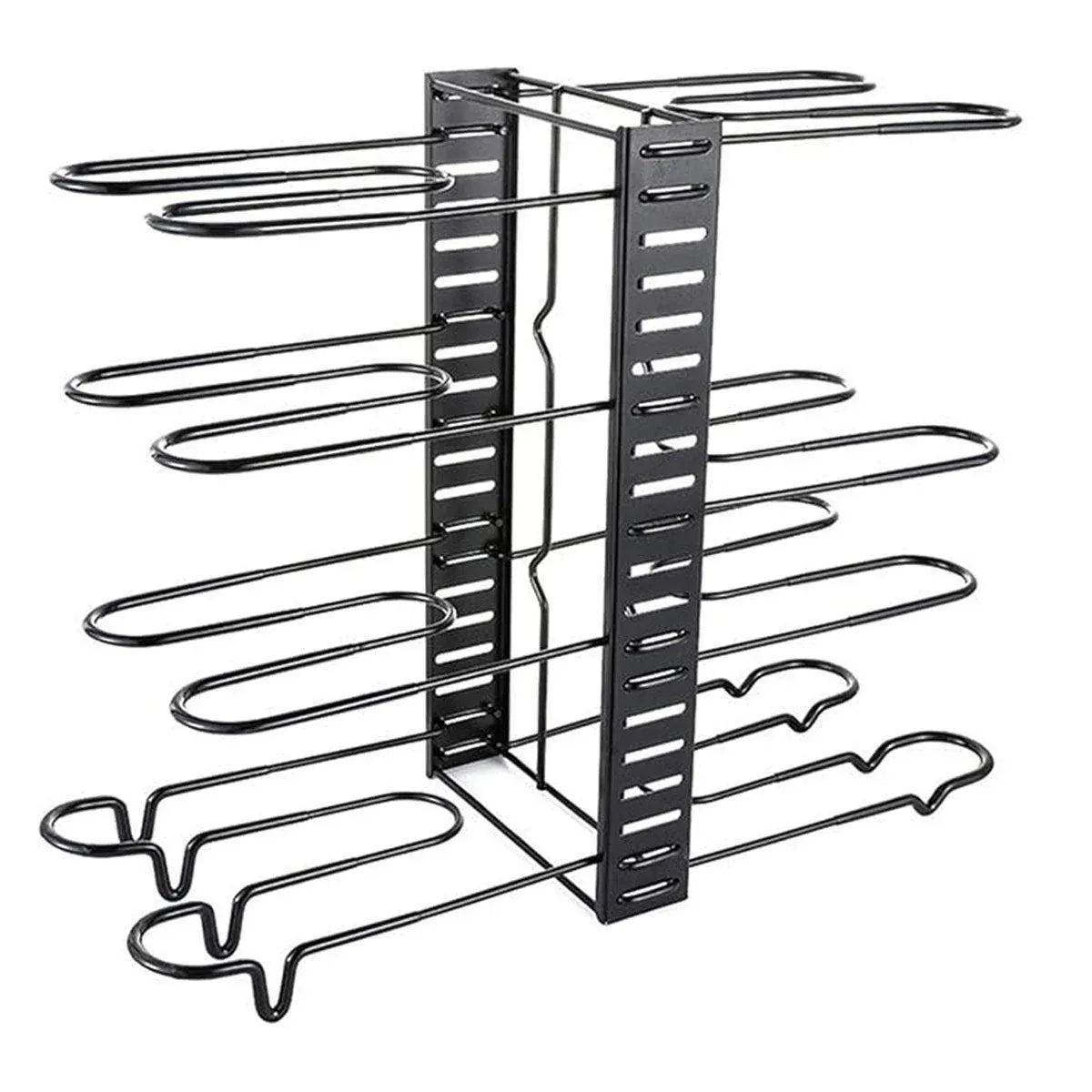 Multi-Layer Vertical Pot Lid Storage Rack Folding Kitchen Countertop Organizer - 8th-Floor
