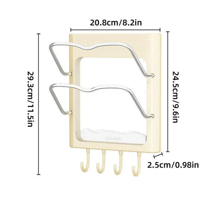 Wall Mounted Pot Lid Rack Multifunctional Household Storage Organizer Shelf