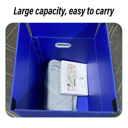 Large Capacity Waterproof Plastic Storage Box Foldable Moving Organizer Durable - 40x30x30cm