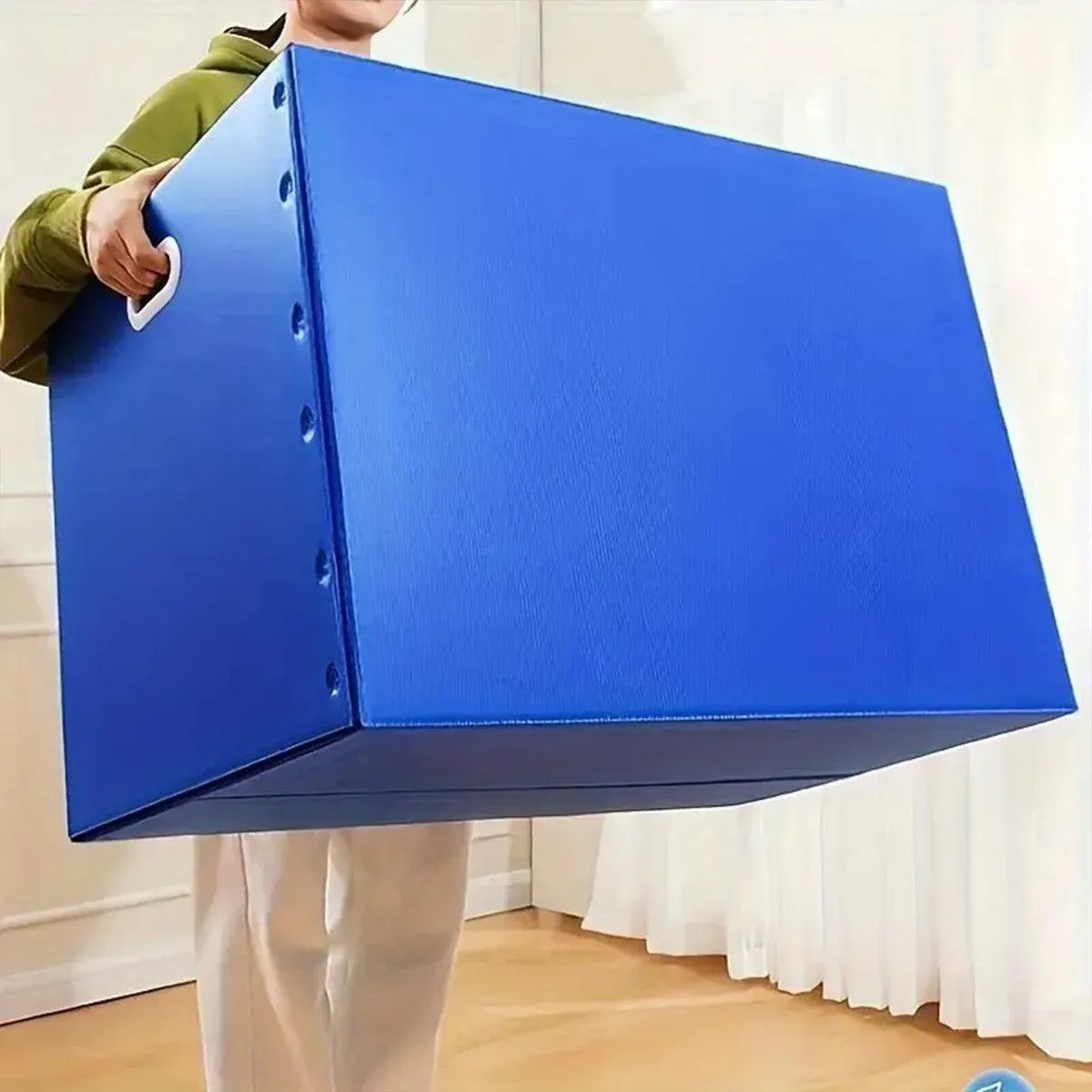 Large Capacity Waterproof Plastic Storage Box Foldable Moving Organizer Durable - 40x30x30cm