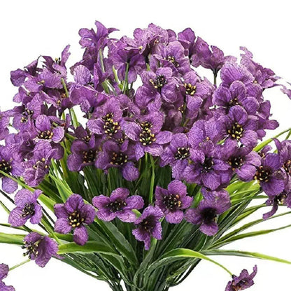 12pcs Artificial Flowers Set for Home Decor Wedding Party Fake Floral Decor - Purple