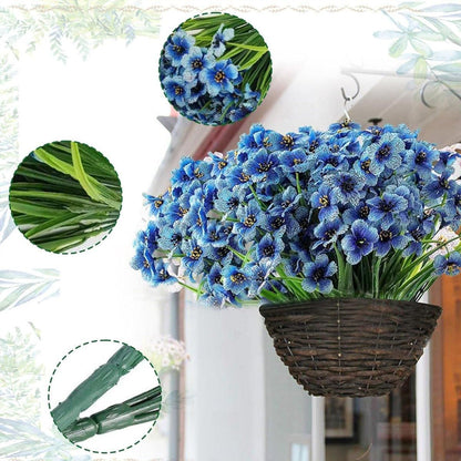 12pcs Artificial Flowers Set for Home Decor Wedding Party Fake Floral Decor - Purple