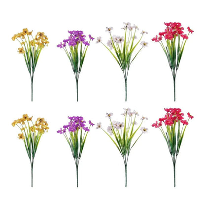 12pcs Artificial Flowers Set for Home Decor Wedding Party Fake Floral Decor - Purple
