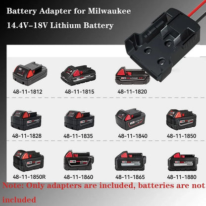 Diy For Milwaukee M18 Xc 18V Diy Project Battery Adapter/Base Power 2 Wirings - Black