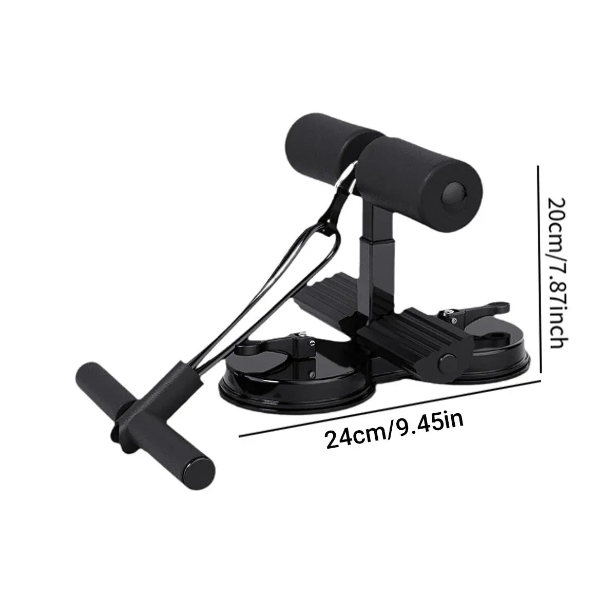Sit Up Assistant Device Portable Suction Cup Fitness Tool Home Abdominal Trainer - Black