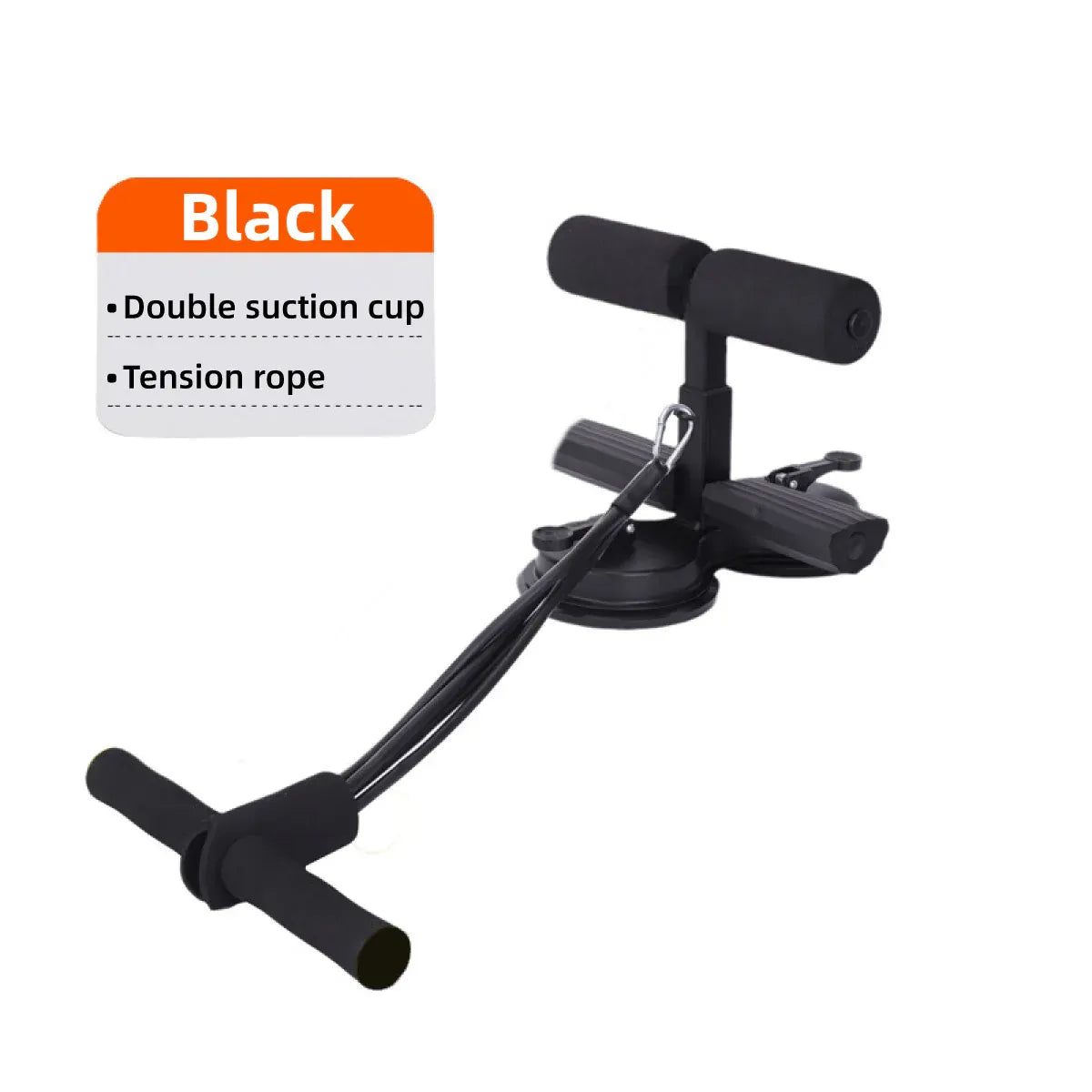 Sit Up Assistant Device Portable Suction Cup Fitness Tool Home Abdominal Trainer - Black