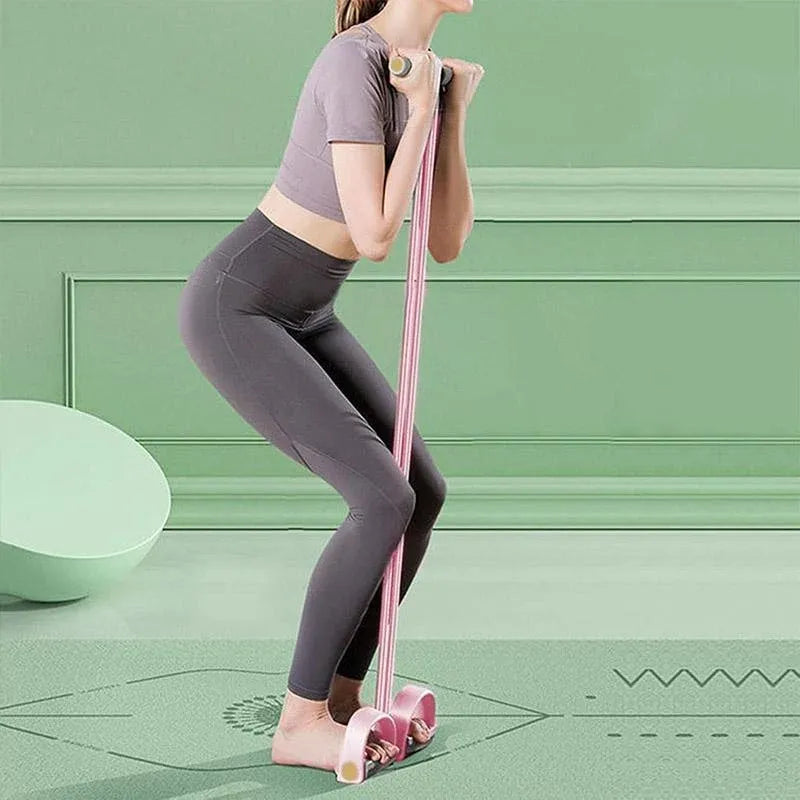 Multifunctional Foot Pedal Resistance Band Home Fitness Pulling Rope Exerciser - Green