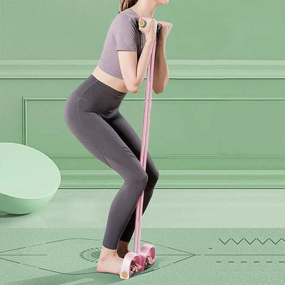 Multifunctional Foot Pedal Resistance Band Home Fitness Pulling Rope Exerciser - Green