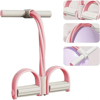 Multifunctional Foot Pedal Resistance Band Home Fitness Pulling Rope Exerciser - Green