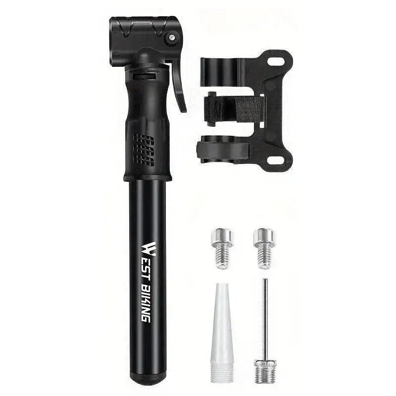 Portable Bicycle Pump Mini Inflatable Tube Pump Tire Inflator for Bike Cycling - Black