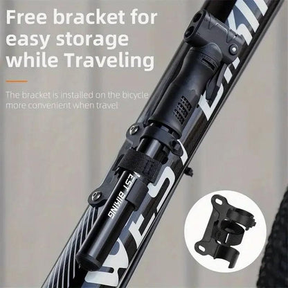 Portable Bicycle Pump Mini Inflatable Tube Pump Tire Inflator for Bike Cycling - Black