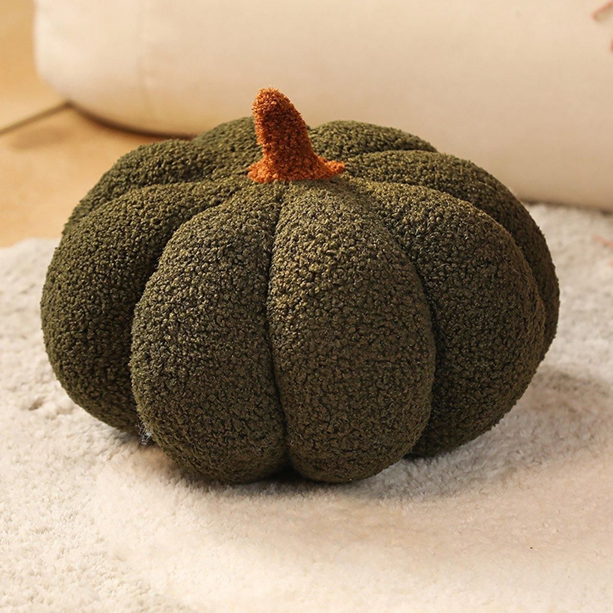 Soft Plush Pumpkin Pillow Cushion Sofa Living Room Bay Window Decor Indoor Toy - Dark Green