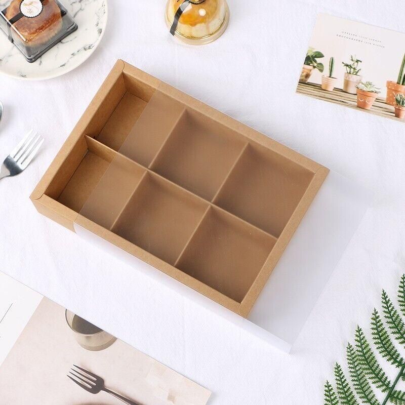 10PCS Cake Box with Transparent Lids Gift Packaging Boxes for Moon Cakes Cookie - Red
