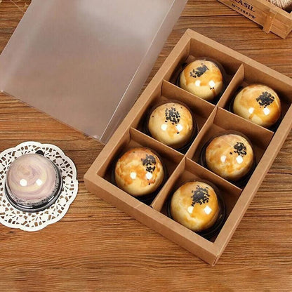 10PCS Cake Box with Transparent Lids Gift Packaging Boxes for Moon Cakes Cookie - Red