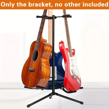 2/3Head Guitar Stand with Height Adjustment Foldable Holder Guitar Stand Bass - Dual-vertical type