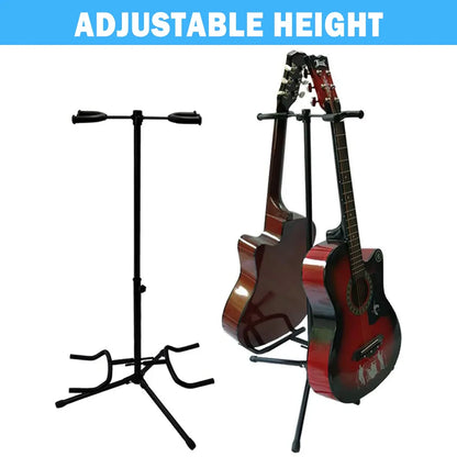 2/3Head Guitar Stand with Height Adjustment Foldable Holder Guitar Stand Bass - Three-vertical type