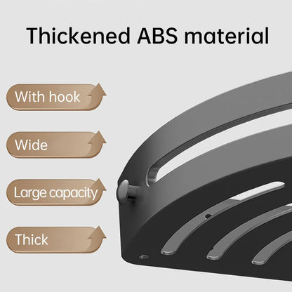 Three-layer Bathroom Triangular Shelf Basic Model Hole-free Storage Towel Rack - Black