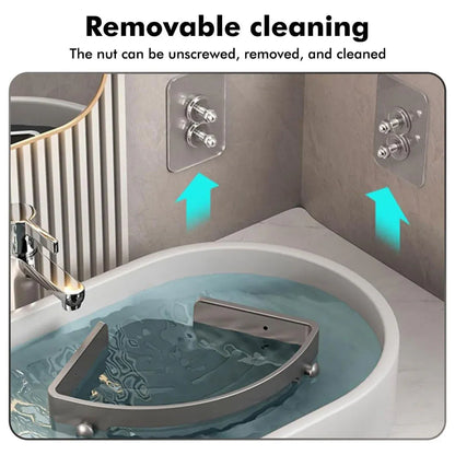Three-layer Bathroom Triangular Shelf Basic Model Hole-free Storage Towel Rack - Grey