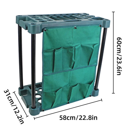 Garden Tool Organizer Storage Rack Green Outdoor Shed Tidy Stand