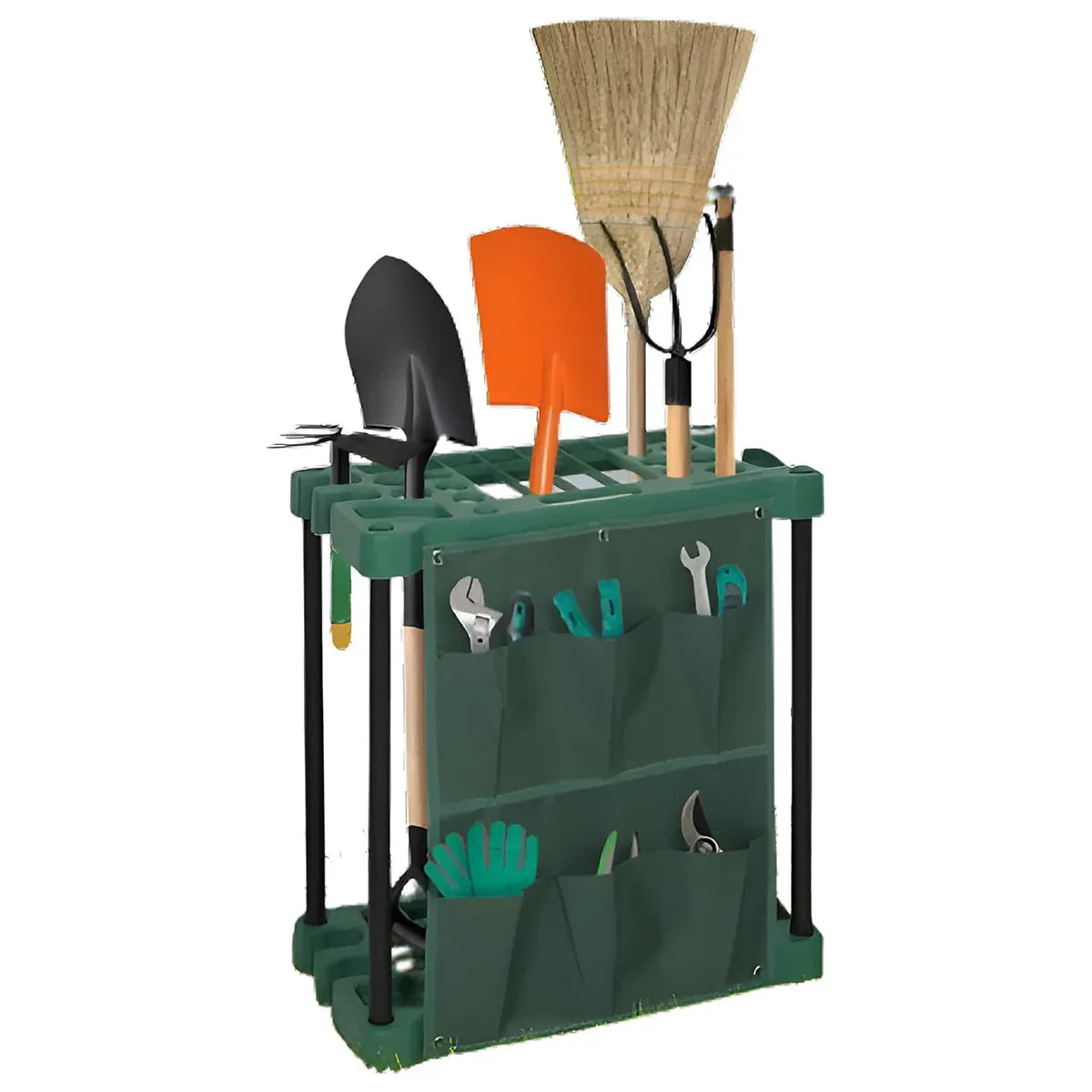 Garden Tool Organizer Storage Rack Green Outdoor Shed Tidy Stand