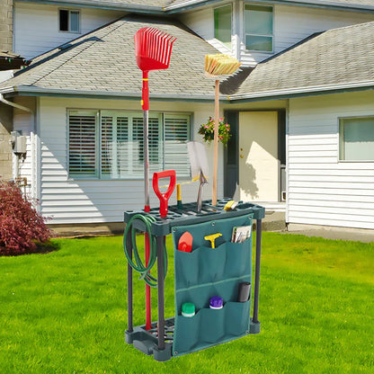 Garden Tool Organizer Storage Rack Green Outdoor Shed Tidy Stand