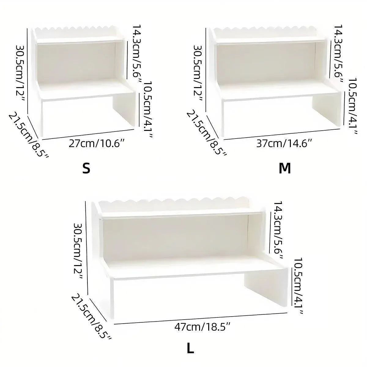 Elevated Double Layer Desktop Storage Rack for Office Dormitory Cosmetics Books - S
