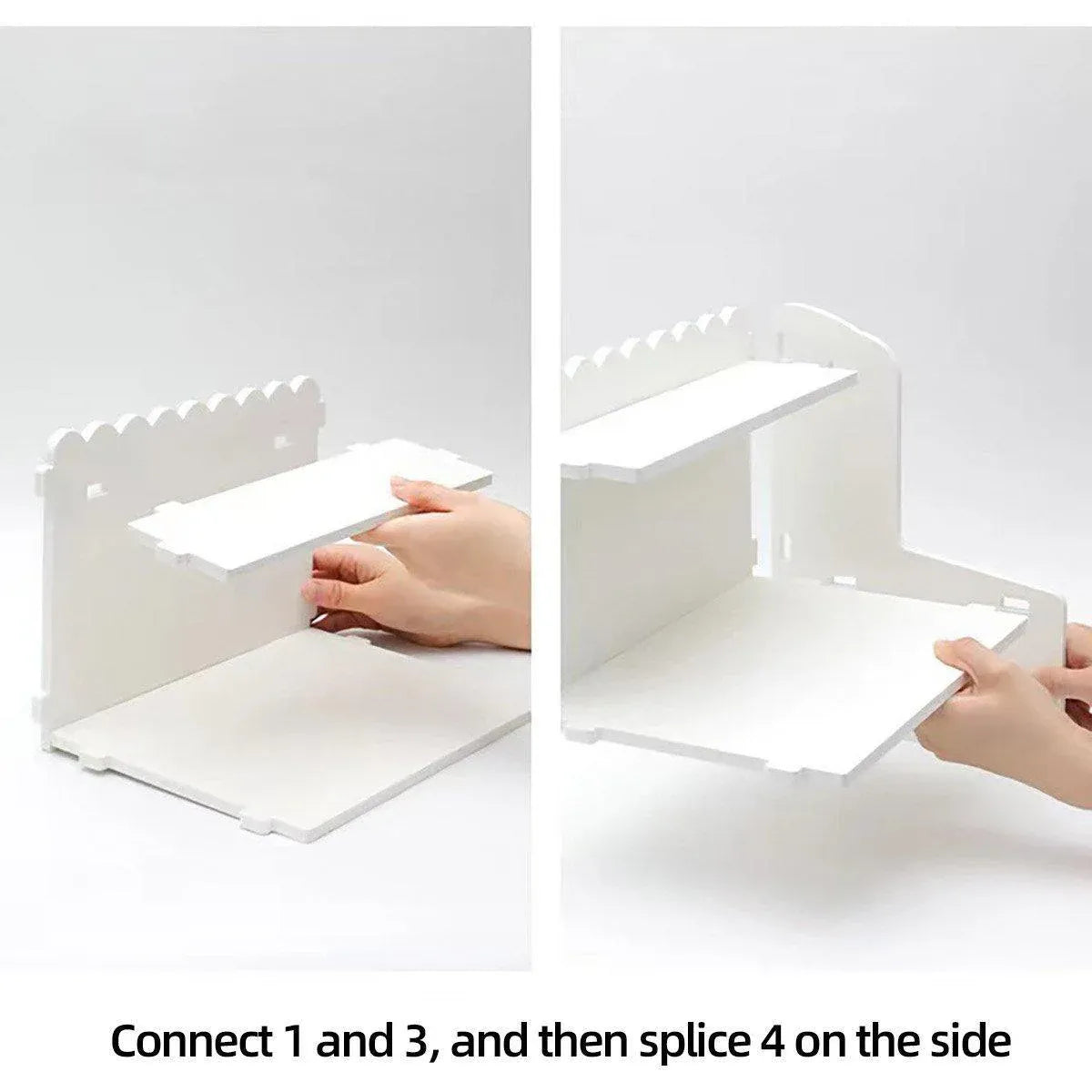 Elevated Double Layer Desktop Storage Rack for Office Dormitory Cosmetics Books - S