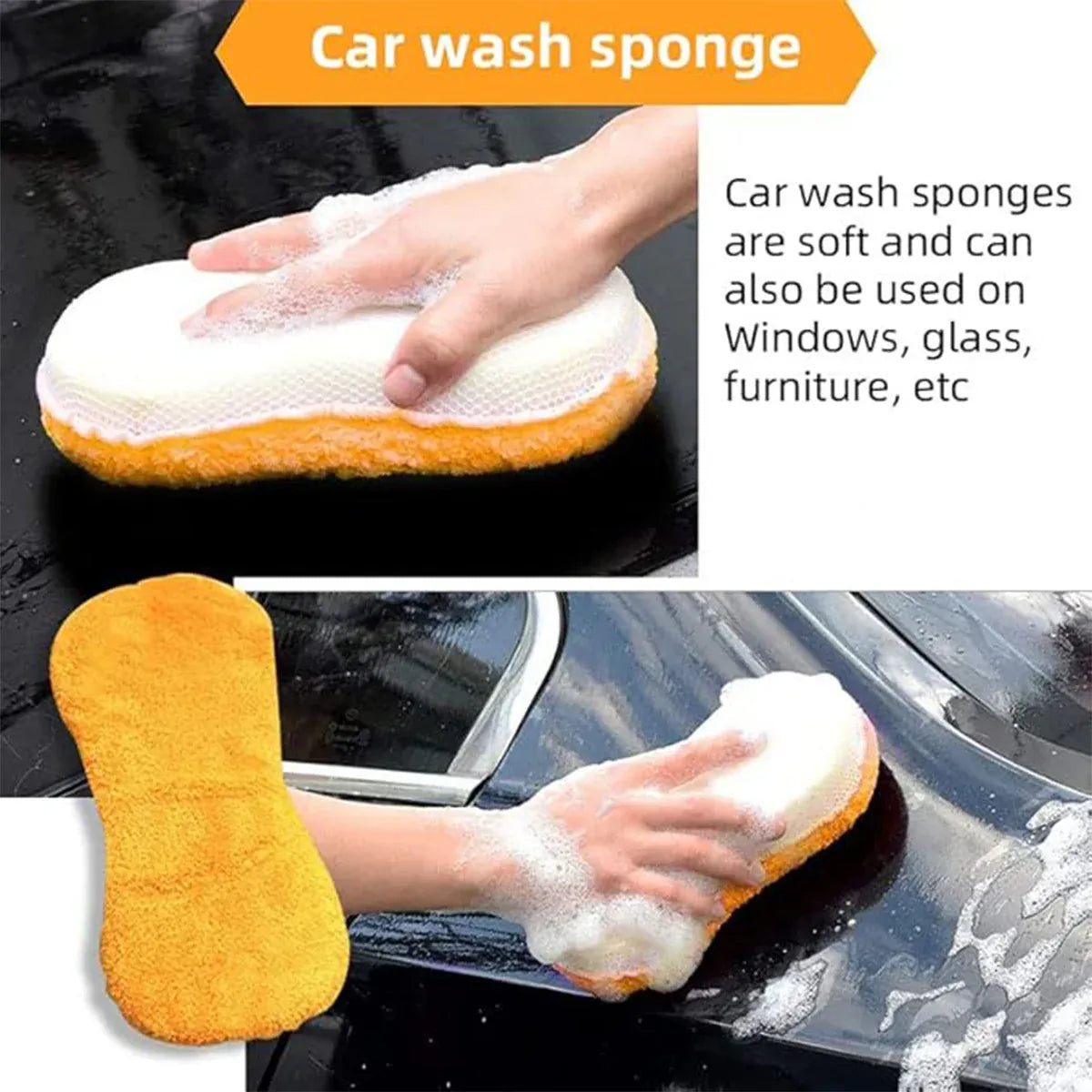 9PCS Car Cleaning Kit Microfiber Towel Wax Sponge Wheel Brush Gloves Set Use - Grey