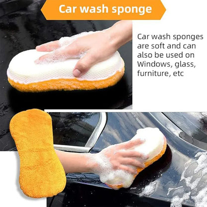 9PCS Car Cleaning Kit Microfiber Towel Wax Sponge Wheel Brush Gloves Set Use - Grey