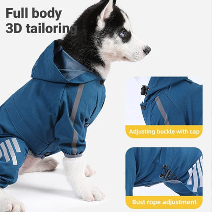 Waterproof Four Corner Pet Raincoats In Large Medium And Small Sizes Are Suitable For Dogs - Orange - M