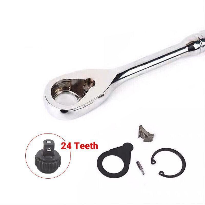 Quick Release Ratchet Handle 1/4 inch 3/8 inch 1/2 inch Drive Reversible Socket Wrench - 16x245x42mm
