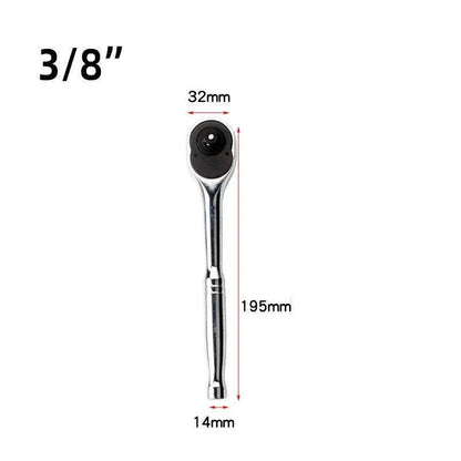 Quick Release Ratchet Handle 1/4 inch 3/8 inch 1/2 inch Drive Reversible Socket Wrench - 16x245x42mm