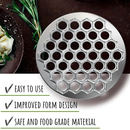Aluminium Alloy Dumpling Mould Maker 37 Hole Ravioli Pierogi Wrapper Tool 25cm