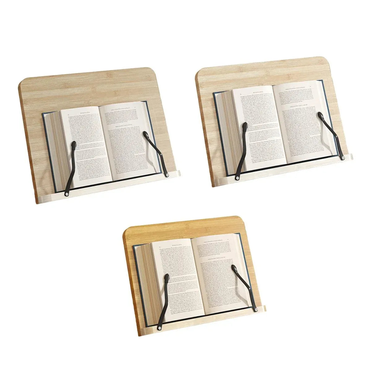 Wooden Adjustable Reading Stand Multifunctional Book Holder Bracket for Desk - Small