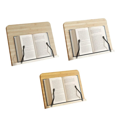 Wooden Adjustable Reading Stand Multifunctional Book Holder Bracket for Desk - Small