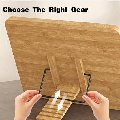 Wooden Adjustable Reading Stand Multifunctional Book Holder Bracket for Desk - Small