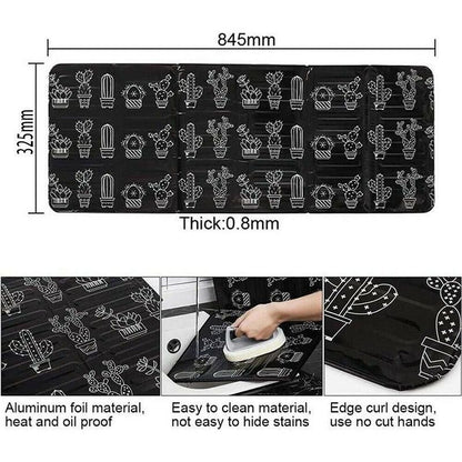 Kitchen Oil Splash Guard Wall Foil Protector Stove Cover Removable Baffle Screen - Red